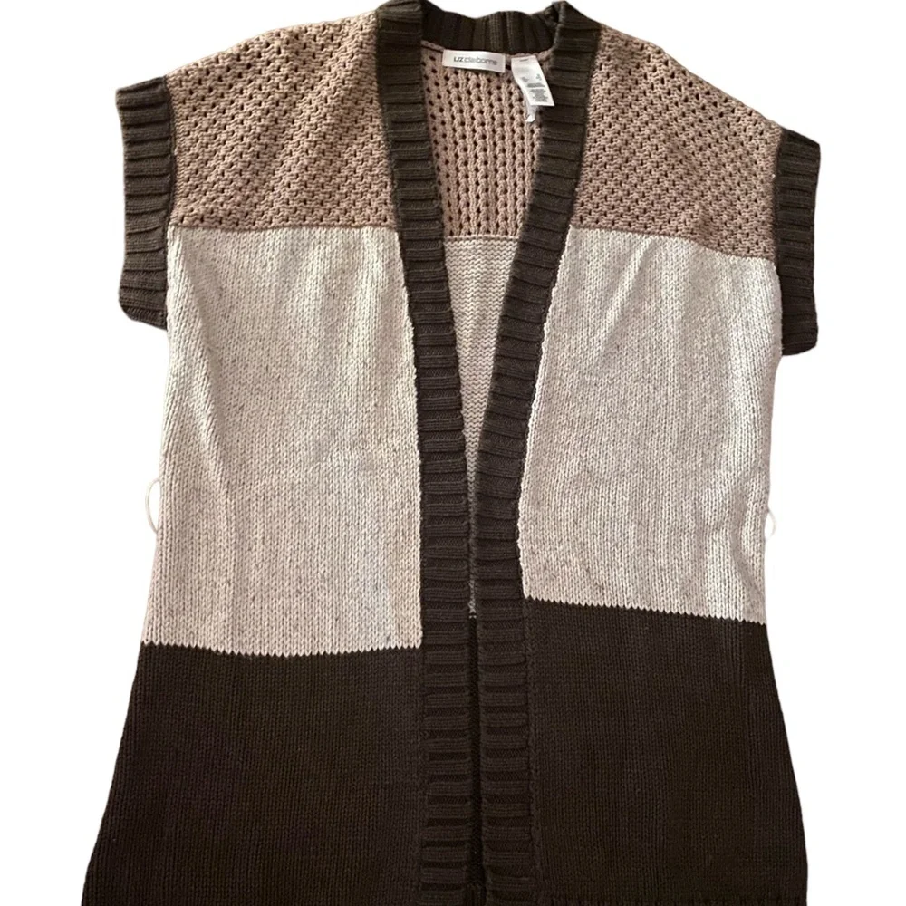 Liz Claiborne Women’s Open Knitted‎ Cardigan Sweater Vest Size Small